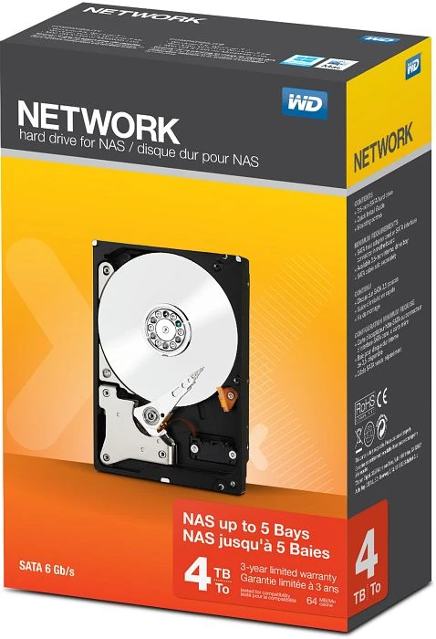 Western Digital WD Red NAS 4TB, 24/7, 512e / 3.5" / SATA 6Gb/s, retail