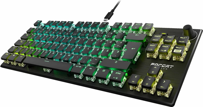 Roccat Vulcan TKL Pro, LEDs RGB, schwarz, Titan Optical Linear, USB, DE