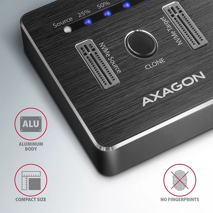 Axagon M.2 PCIe Clone Master Dockingstation, USB-C 3.1