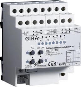 Gira KNX Jalousieaktor 4-fach 230V, 6A, 4TE REG, Schaltaktor