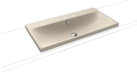 Kaldewei Silenio 3041 Aufsatzwaschtisch 90x46x4cm, Perl-Effekt, warm beige 20