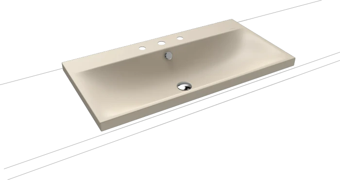 Kaldewei Silenio 3041 Aufsatzwaschtisch 90x46x4cm, Perl-Effekt, warm beige 20