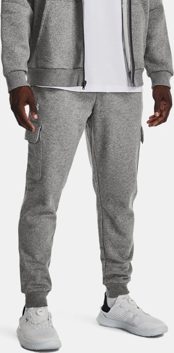 Under Armour Rival Fleece Cargo Trainingshose lang castlerock light heather/weiß (Herren)