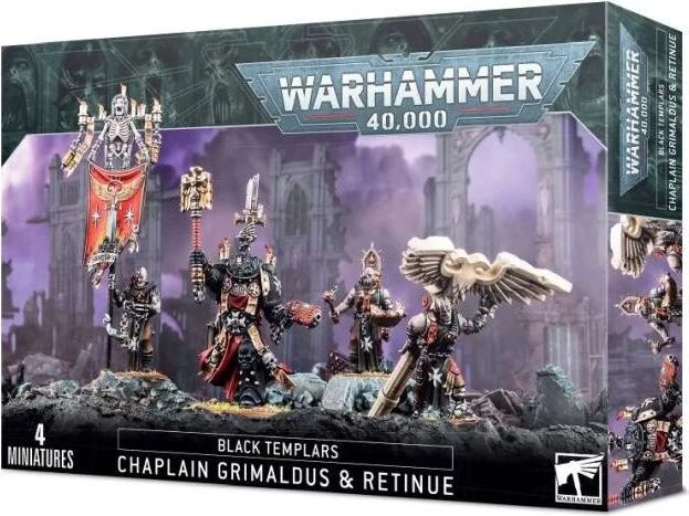 Games Workshop Warhammer 40.000 - Black Templars - Chaplain Grimaldus mit Gefolge