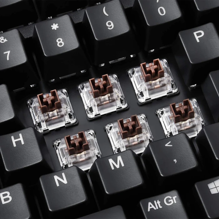 Perixx Periboard-522 Large Trackball Mechanical Trackball Keyboard schwarz, Kailh BROWN, USB, US