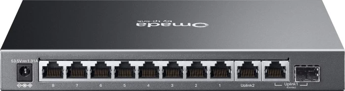 TP-Link Omada ES210 Desktop Gigabit Managed Switch, 9x RJ-45, 1x RJ-45/SFP, 63W PoE+