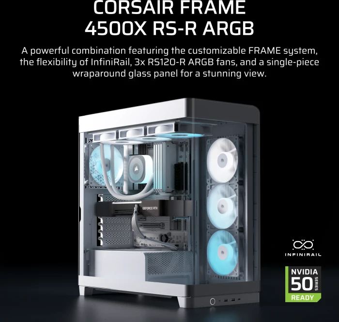 Corsair FRAME 4500X RS-R ARGB, weiß, Glasfenster