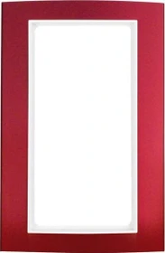 Berker B.3 Rahmen mit großem Ausschnitt Alu, rot/polarweiß matt