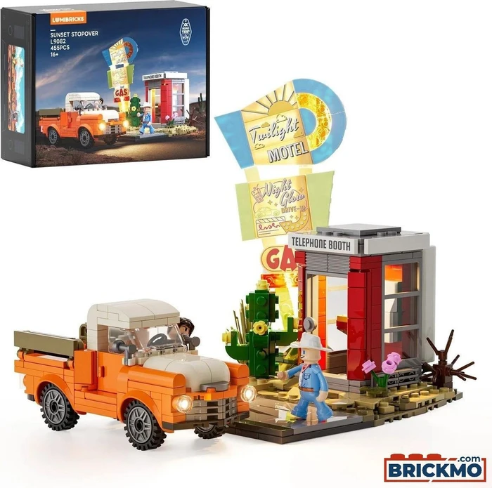 Lumibricks Zwischenstopp bei Sonnenuntergang