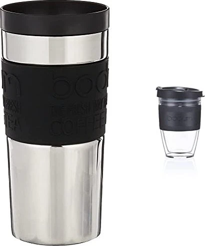 Bodum Travel Mug Vacuum Edelstahl Isolierbecher 350ml schwarz