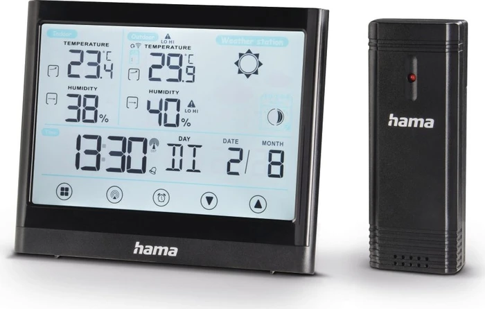 Hama Wetterstation Full Touch schwarz, digital (00186421)