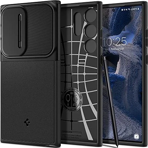 Spigen Optik Armor für Samsung Galaxy S23 Ultra schwarz