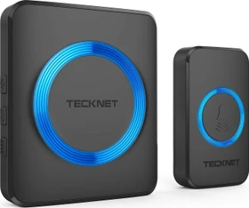 TeckNet WA878 Plug-In schwarz, Funk-Türklingel und Türgong, 2er-Set