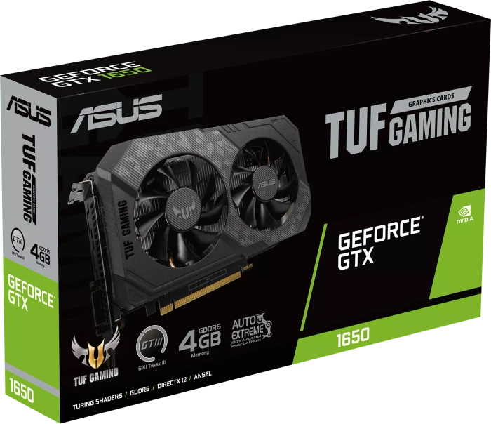 ASUS TUF Gaming GeForce GTX 1650 P V2, TUF-GTX1650-4GD6-P-V2-GAMING, 4GB GDDR6, DVI, HDMI, DP