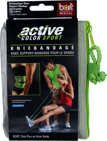 Bort Medical ActiveColor Sport Kniebandage Größe L schwarz/grün, 1 Stück