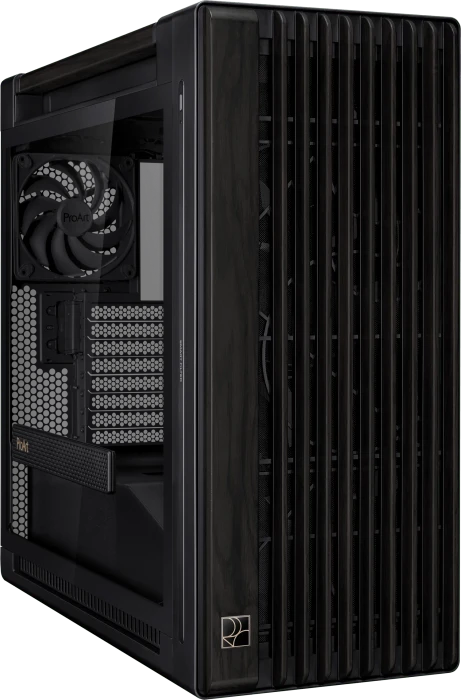 ASUS ProArt PA602 Wood Edition, schwarz/braun, Tempered Glass Panel, Glasfenster