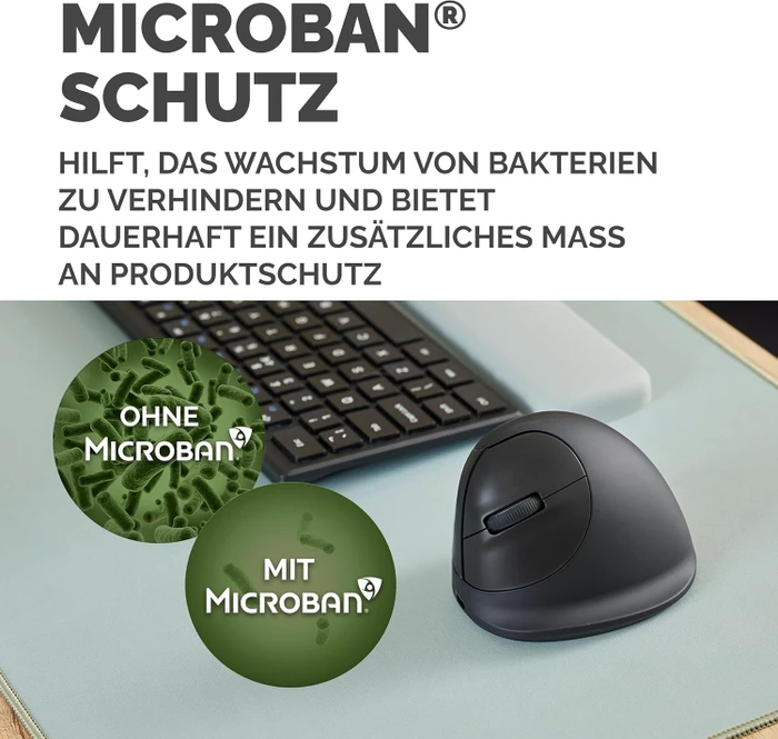 Fellowes Breyta Plus Vertical Mouse, medium, Linkshänder, schwarz, USB/Bluetooth