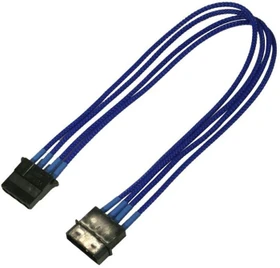Nanoxia 4-Pin-Molex Verlängerung 30cm, sleeved blau