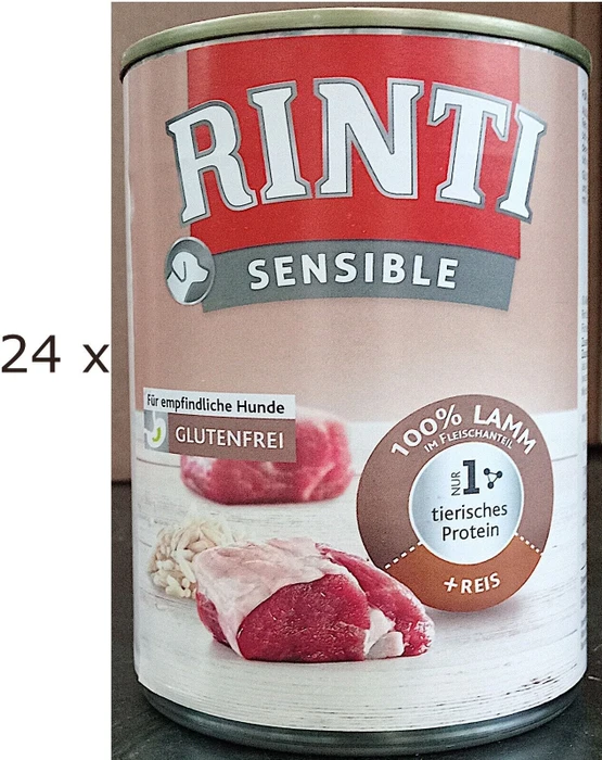 Finnern Rinti Sensible Lamm und Reis, 9.60kg (24x 400g)