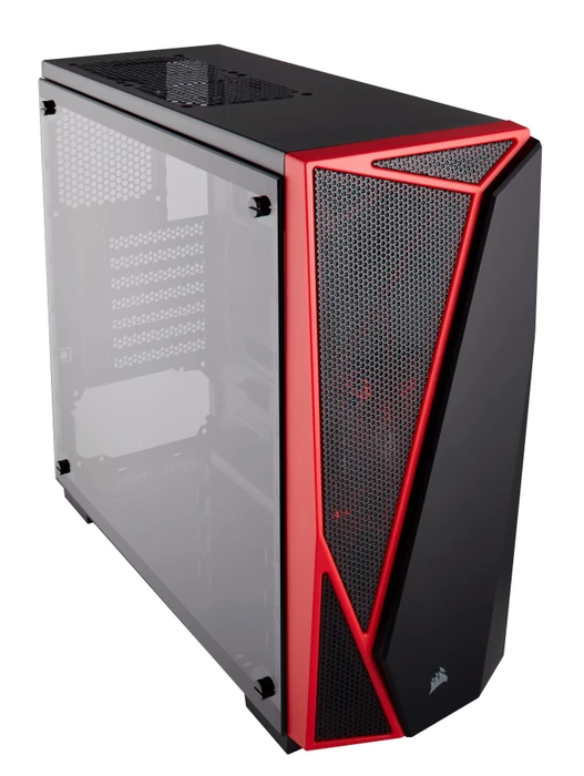 Corsair Carbide Series SPEC-04 TG, schwarz/rot, Glasfenster