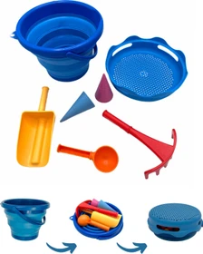 Schildkröt 7in1 Sand Toys Falteimer Set blau