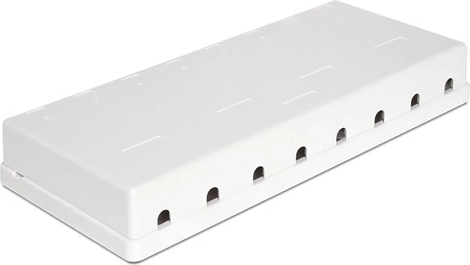 DeLOCK Keystone Aufputz-Leergehäuse, 8-fach, 1HE, weiß