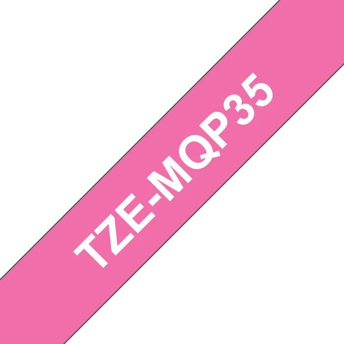 Brother TZe-MQP35 Beschriftungsband, 12mm, weiß/pink