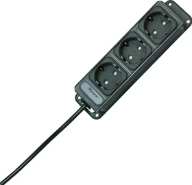 Kopp Steckdosenleiste UNOversal, 3-fach, 1.4m, schwarz