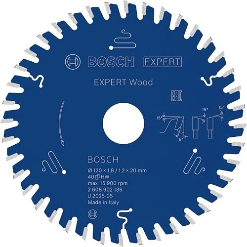 Bosch Professional Expert Wood Kreissägeblatt 40Z, 120x1.2x20mm, 1 Stück