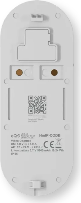 eQ-3 Homematic IP Video Doorbell, weiß, Video-Türklingel