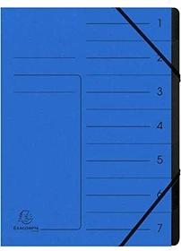 Exacompta Ordnungsmappe mit Gummizug, 7 Fächer, A4, blau