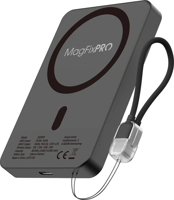 XLayer MagFix Pro Powerbank Ultra Slim 10000mAh schwarz