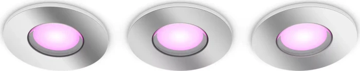 Philips Hue White and Color Ambiance Xamento Einbauleuchte rund chrom, 3 Stück