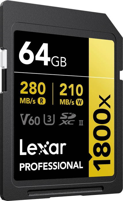Lexar Professional 1800x Gold Series R280/W210 64GB, UHS-II U3, Class 10