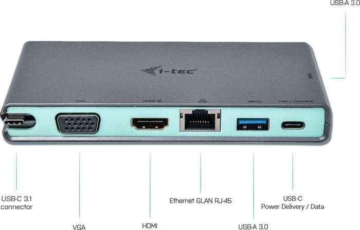 i-tec Travel Dock, RJ-45, USB-C 3.0 [Stecker]