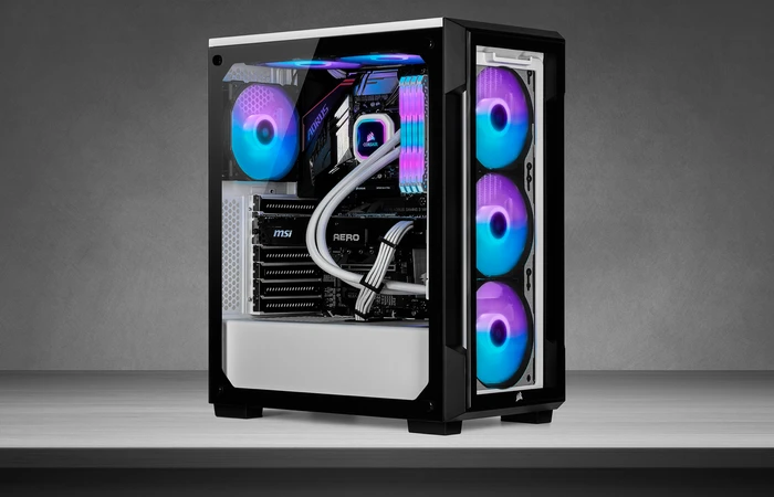 Corsair iCue 220T RGB, weiß, Glasfenster