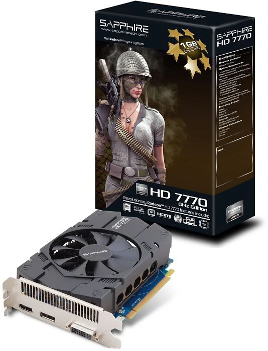 Sapphire Radeon HD 7770 GHz Edition, 1GB GDDR5, DVI, HDMI, DP, lite retail