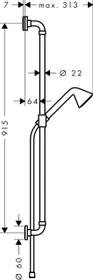 Hansgrohe Axor Showers/Front Handbrause 85 1jet mit 90cm Brauseset polished black chrome