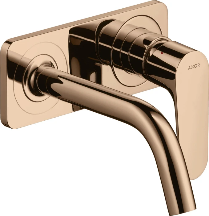 Hansgrohe Axor Citterio M Waschbeckenarmatur mit Platte 167mm polished red gold