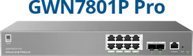 Grandstream GWN7800 Pro Series Rackmount Gigabit Managed Switch, 8x RJ-45, 2x SFP, 120W PoE+ (GWN7801P Pro)