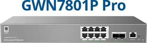 Grandstream GWN7800 Pro Series Rackmount Gigabit Managed Switch, 8x RJ-45, 2x SFP, 120W PoE+