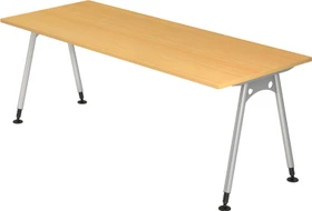 Hammerbacher Ergonomic Plus A-Serie AS20/6 Schreibtisch 200x100cm Buche/silber