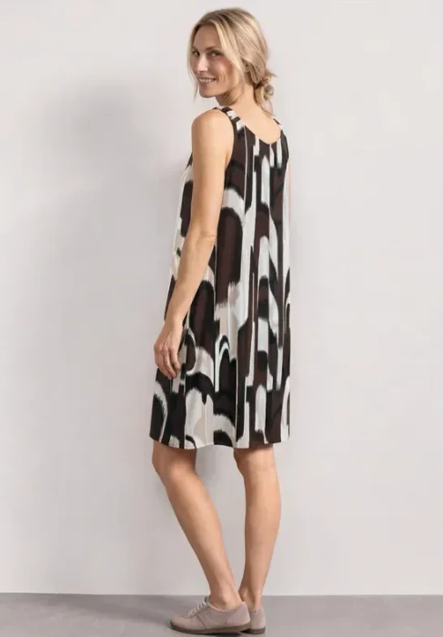 Street One Knielanges Kleid mit gerafften Trägern Kleid espresso brown (Damen)
