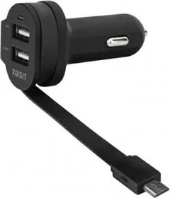 Xqisit Dual Car Charger 6A Micro-USB schwarz