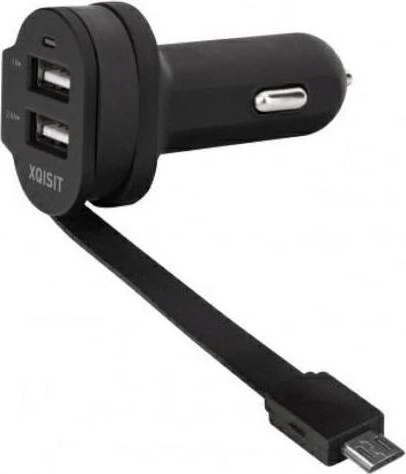 Xqisit Dual Car Charger 6A Micro-USB schwarz