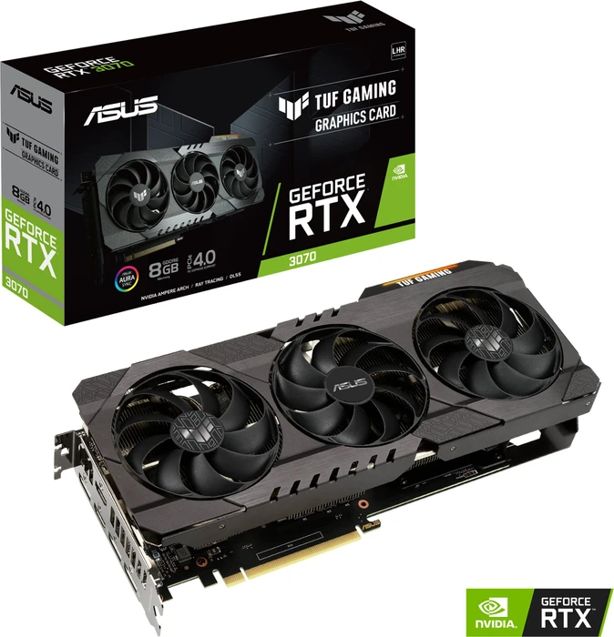 ASUS TUF Gaming GeForce RTX 3070 V2 (LHR), TUF-RTX3070-8G-V2-GAMING, 8GB GDDR6, 2x HDMI, 3x DP