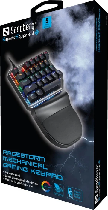 Sandberg RageStorm Gaming Keypad, mehrfarbig/schwarz/grau, Gaote Outemu BLUE, USB-A