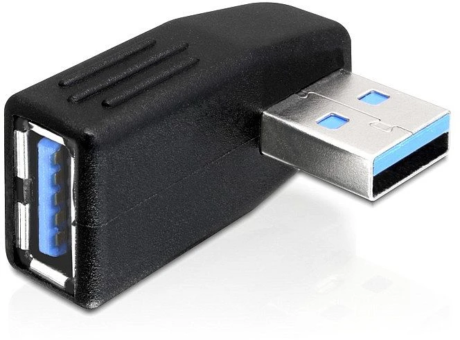 DeLOCK USB 3.0 Adapter, USB-A [Stecker] auf USB-A [Buchse], horizontal gewinkelt 270°