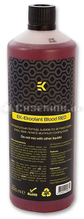 EK Water Blocks EK-Ekoolant rot, Kühlflüssigkeit, UV-aktiv, 1000ml