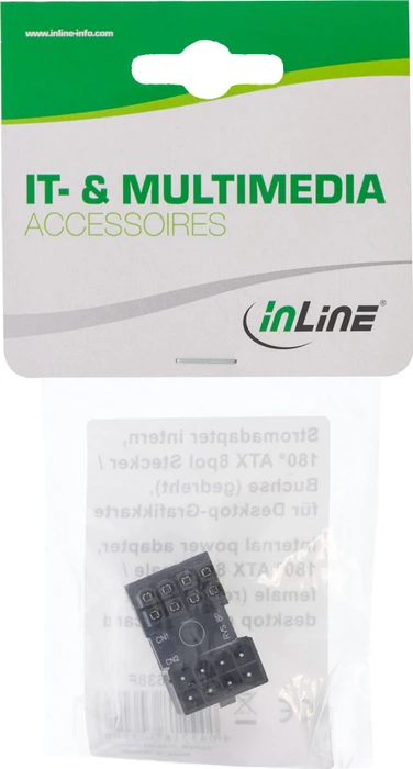 InLine Grafikkarten Stromadapter intern, 180° ATX 8pol Stecker auf Buchse, gedreht